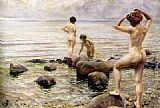 Paul Gustave Fischer Bedende Kvinder painting